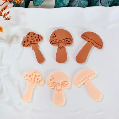 Xaekicr 3pcs Mushroom Clay Cutters – Polymer Clay Cutters for Earrings, Textured Clay Molds, Clay Tools for Polymer Clay Jewelry Making - color: 2N color
