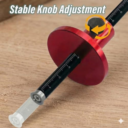 Wheel Marking Gauge Woodworking Scriber Tool - Aluminum Alloy Mortise Gauge with Anti-Slip Knurled Knob - Dual Metric & Imperial Scale for Carpenter Joinery