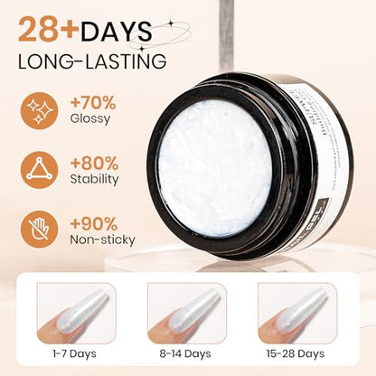 3d Gel Nail Art Sculpture Non Stick Hand Molding Gel for Nails - color: Clear&Pink&Pearl White