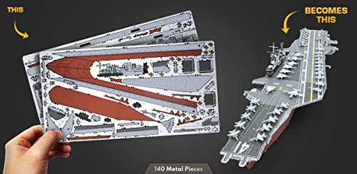 Metal Earth Premium Series USS Midway Aircraft Carrier 3D Metal Model Kit Fascinations - color: Mutli