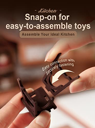 Rowood Miniature House Kit,DIY Miniature Dollhouse Kit for Adults,Wooden Table Collection Model Kits to Build,Birthday for Adult(Homey Kitchen) - style: Homey Kitchen