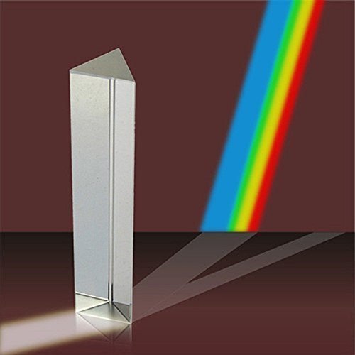 Amlong Crystal 6 inch Optical Glass Triangular Prism for Teaching Light Spectrum Physics and Photo Photography Prism, 150mm - size: Small