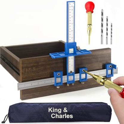 King&Charles Cabinet Hardware Jig&Auto Center Punch&Point Drill Bits - style: ORIGINAL-ABS