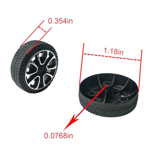 EUDAX 100pcs Plastic Roll 2mm Dia Shaft Car Truck Model Toys Wheel (30mmx9mm) - size: Small