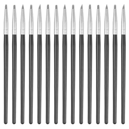 PATIKIL Silicone Clay Sculpting Tool, 15 Pcs Clay Shaping Tool Soft Rubber Modeling Dotting Tool for Pottery Clay Craft Painting Nail Rock, Black/Grey (3mm) - color: Black/Grey, size: 3mm
