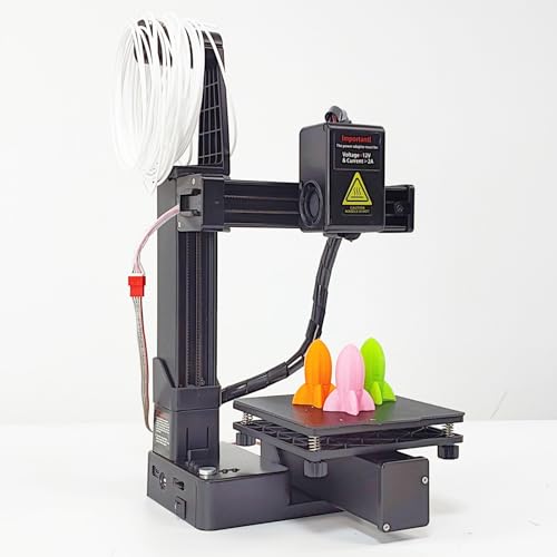 Mini FDM 3D Printer, 100x100x100mm, for Beginners, PLA/TPU - color: Black