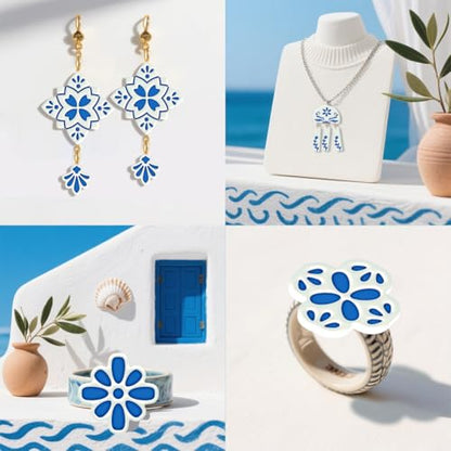 ORIGACH 17 Pcs Portuguese Peranakan Tiles Polymer Clay Cutters Set - style: Portuguese Peranakan Tiles