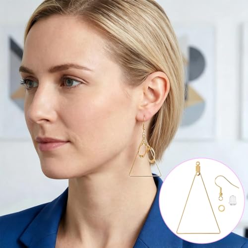 Pndeyo 700pcs Hypoallergenic Earring Beading Hoop Kits, Gold & Silver - color: Round, Teardrop & Triangle-700pcs-Gold & Silver