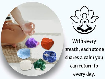 Amazing Gemstone Crystals for Diabetes Support, Set of 6 Moss Agate, Blue Calcite, Sodalite, Clear Quartz, Red Jasper and Amethyst Healing Crystals and Stones - color: Diabetes Support