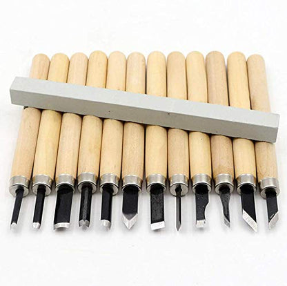 Wood Carving, 12 Carving Tools Set With Knife Stone & Carrying pouch - Perfect Knife Kit for Beginner