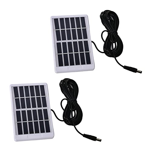 Fielect 5Pcs 6V 1.2W Mini Solar Panel Module Polycrystalline Silicon DIY Battery Power Charge Solar Cell Panel Module with Wire DC Plug White - size: 6V 1.2W