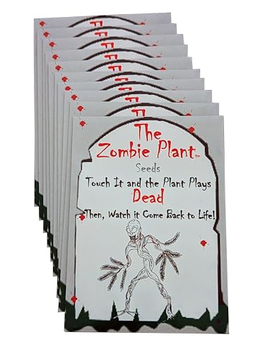 Zombie Plant Party Pack 10 Seed Packets + 10 Sticker Sheets | Grow the Surprising Plant that 'Plays Dead' on Touch | Great for Parties, Classrooms & Gifts