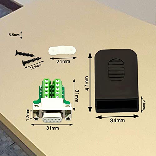 2PCS DB9 Female RS232 Solderless 9-Pin Breakout Connectors with Nuts - size: DB9 Female with Nut