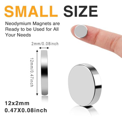 TRYMAG 80Pcs Small Round Magnets,12x2mm Refrigerator Magnet - size: 12x2mm-80Pcs