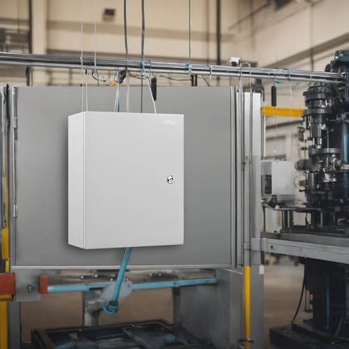 Steel Electrical Junction Box, 24 x 16 x 12 Waterproof & Dustproof Electrical Enclosure, Outdoor & Indoor Universal Project Box with Lock & Mounting Plate - size: 24 x 16 x 12"