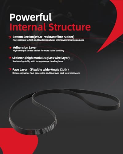 Fordnova Engine Serpentine Belt Drive Kit with Tensioner for 4.0L Ford - size: Ford 2000-2011 4.0L