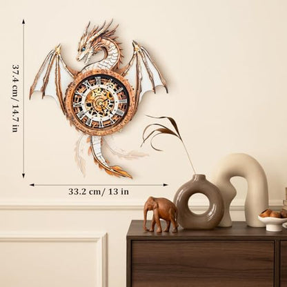 3D Wooden Puzzle for Adults - Dragon Clock - color: Mechanical Dargon
