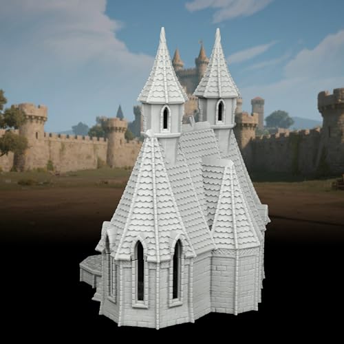 AUSPDICE Modular High-Gothic Stone Manor for TTRPG 25mm Unpainted Terrain - color: Af1104 G City Building 1