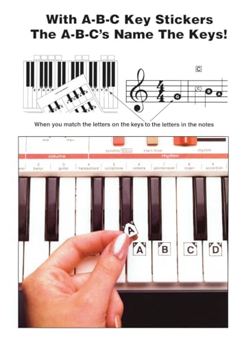 ABC Keyboard Stickers – Easy to Apply Learning Tool for Any Piano or Keyboard | Self Adhesive Music Notes Guide for Beginners, Students and Teachers | Ideal for Learning and Practicing