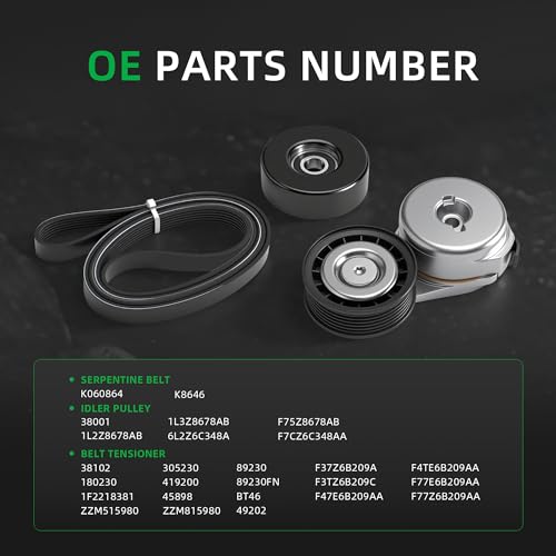 Tensioner Belt Serpentine Driver Belt Idler Pulley Component Kit - size: for Explorer/Mountaineer 1996-1999