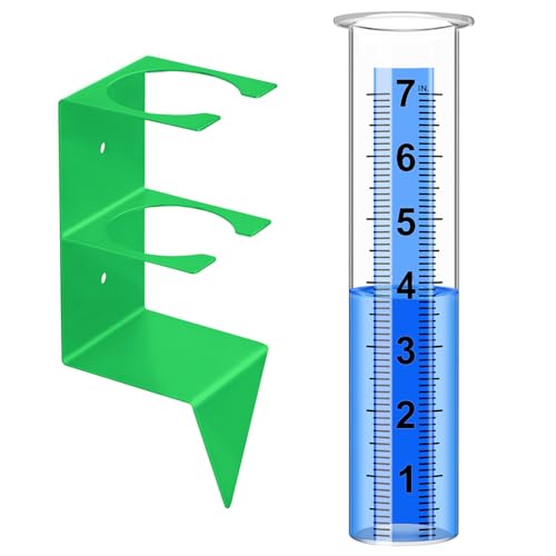 Rain Gauge Outdoor, 7" Capacity Large Rain Gauge Outdoors (Green) - color: Green