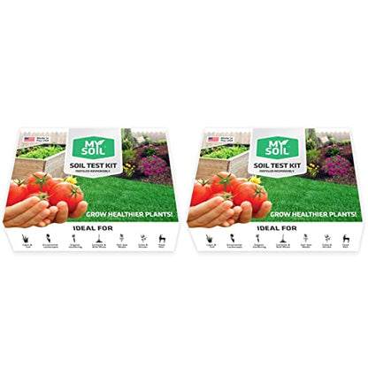 MySoil Soil Test Kit 2 Pack, Unlock Your Lawn & Garden Potential, Complete & Accurate Nutrient and pH Analysis with Recommendations Tailored to Your Soil and Plant Needs - size: 2 Kits