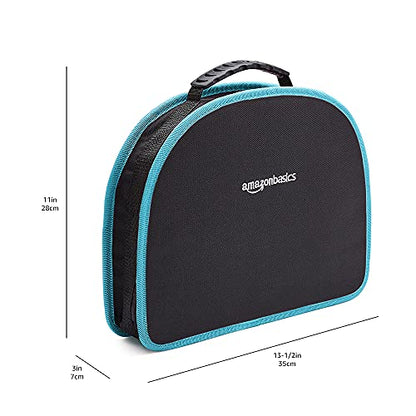 Amazon Basics 104-Piece Home Repair Household Tool Set with Easy Carrying Round Pouch, Portable Hand Tool Kit, Turquoise, 14.4 x 11.4 x 3 inches