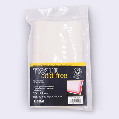Lineco Acid-Free Unbuffered Interleaving Tissue Paper, 30"x40" (Pack of 12) - color: White, size: Pack of 12