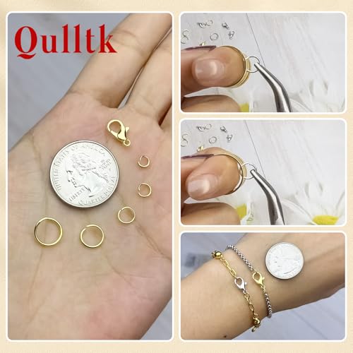 1200Pcs Jump Rings for Jewelry Making Supplies, Jewelry Pliers Set - color: 1200Pcs Gold