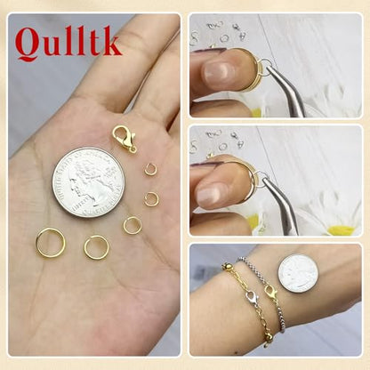 1200Pcs Jump Rings for Jewelry Making Supplies, Jewelry Pliers Set - color: 1200Pcs Gold
