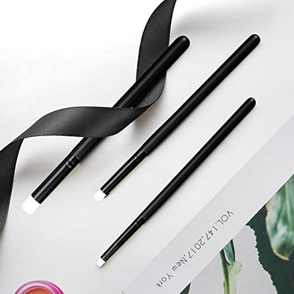 UNIMEIX Mini Blending Brushes for Card Making, Dry Brush Miniature Painting Background Blender, Small Detailed Paint Watercolor Brushes (3 Pack) - color: Black