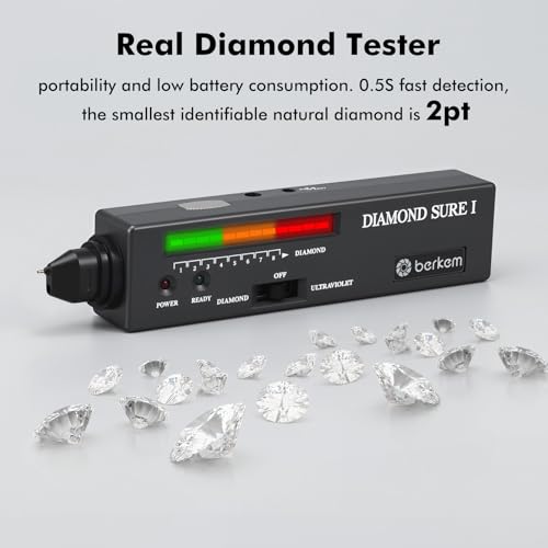 Valkynos Professional Diamond Tester Pen with 365nm UV Light & Thermal Sensor – Fast 0.5s Detection, Portable Gem Checker for Novice & Experts – Battery Included - size: Diamond Tester