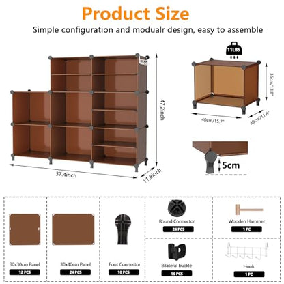 AWTATOS Closet Organizer 8 Cube Storage Shelves, Cocoa Brown - color: Cocoa Brown