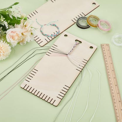 FINGERINSPIRE 2 Pcs Friendship Bracelet Making Kit 9.4x4.7 inch Hole 10mm Rectangle Bracelet Braided Plate Bracelet Braiding Disc Set Bracelet String and Rewarding Activity