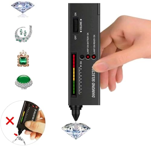 High Accuracy Professional Diamond Tester Pen, Jewelry Diamond Tester with 60X Mini LED Magnifying&40X Full Metal Illuminated Jewelry Loop Magnifier,Diamond Selector for Novice and Expert