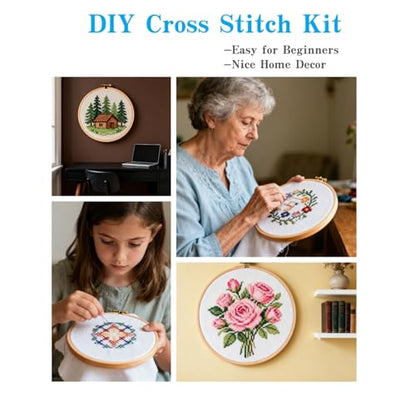 DIY Cross Stitch Kits Llama in Flowers 20x20cm - color: 08-Llama