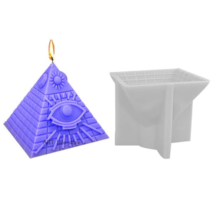 Candle Molds - Silicone Mold for Candles Making, DIY 3D Moulds for Soy Wax, Beeswax, Scented Candle, Valentine's Day Gifts (Pyramid) - color: Pyramid