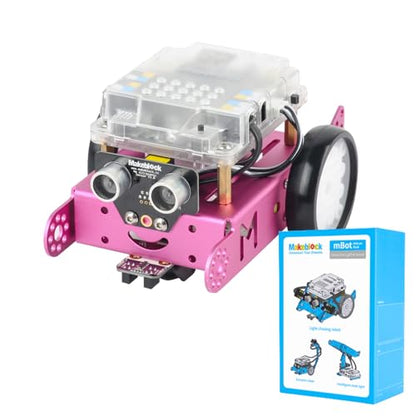 Makeblock Bundle of Pink mBot Robot Kit + Interactive Light & Sound Add-on Pack