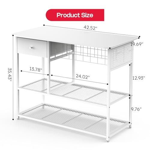 Crafit Extra Large Heat Press Table with Vinyl Storage, Foldable Stand - color: Extra Enlarged Size - White