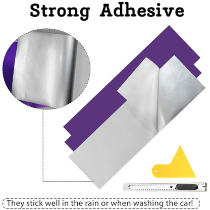 QianBao Compatible with 11.8" x 4" Chevy Bowtie Emblem Wrap Kit with Spatula and Cutter 3 Pcs Universal Logo Overlay Purple - color: Purple 3