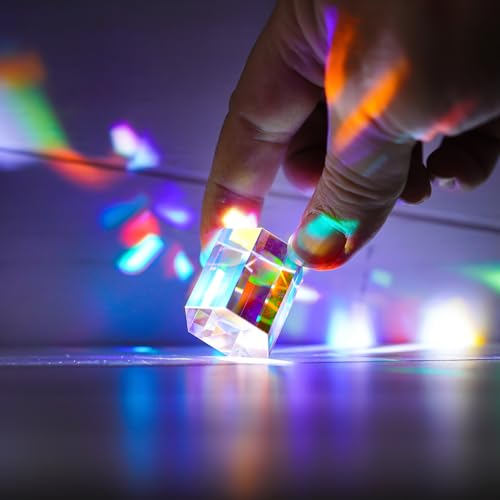1.2'' Optical Glass RGB Dispersion Prism X-Cube for Physics Teaching Gift - style: 30mm Hexagonal prism
