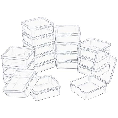 LJY 18 Clear Plastic Boxes, 3.7 x 3.7 x 1.4 in for Small Parts - size: Single Size (3.7 x 3.7 x 1.4 inch)