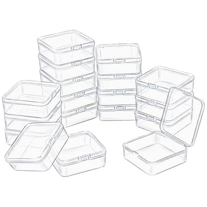 LJY 18 Clear Plastic Boxes, 3.7 x 3.7 x 1.4 in for Small Parts - size: Single Size (3.7 x 3.7 x 1.4 inch)