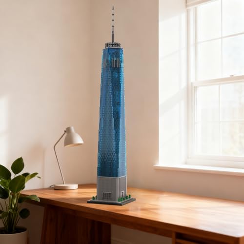1 World Trade Center Building Blocks Set for Adults, 3153PCS MOC-159549 1/800 World Famous Landmark Street Scene Building Bricks Set, DIY New York Architecture Model Gift - style: 1 World Trade Center