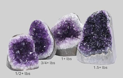 Natural Amethyst Geode Crystal Cluster 2–2.5 lb with BONUS Selenite Wand - size: 2 pound - 2.5 pound