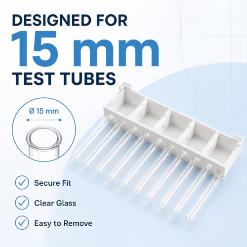 Stackable Ant Farm Formicarium with 10 Test Tubes, White Plastic Base, 5 Compartments, 15mm/18mm Tube Options (15 mm Test Tubes) - size: 15 mm test tubes