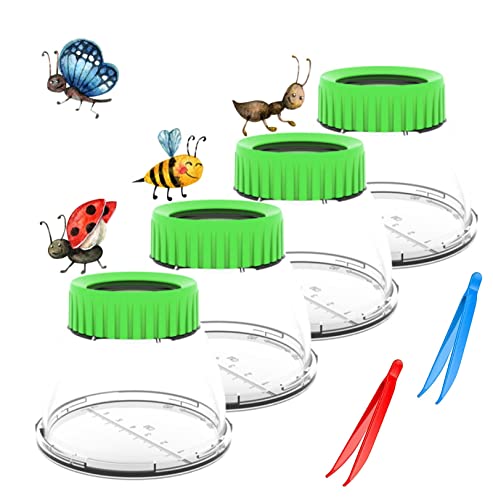 4Pack Green Bug Viewer with 5X Magnifier | Bug Jars for Kids Collecting - color: 4pack Green