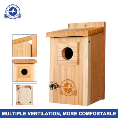 SISTERBIRD 2 Pack Blue Bird Houses for Outdoors, Warming Gifts Bird House - color: Burly Wood -- 2PK