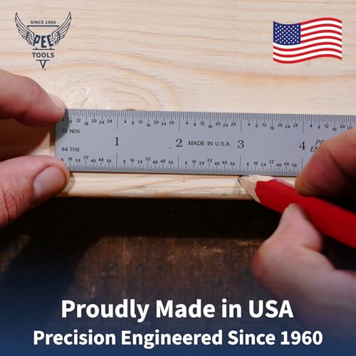 PEC Tools 6" Machinist Pocket Rule, Made in USA - color: Decimal Equivalent Chart, size: 1