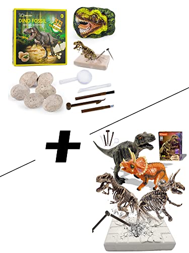 Dinosaur Fossil Digging Kit for Kids, Dinosaur Eggs Excavation Kit, Dino Fossil Dig Kit, Great STEM Science Kit Gifts